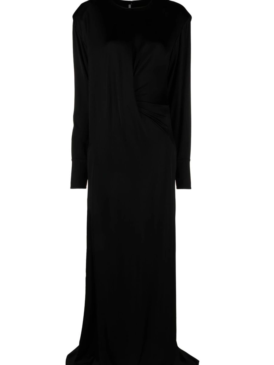 Cheap Women McCartney Stella maxi satin dress side-slit 0801
